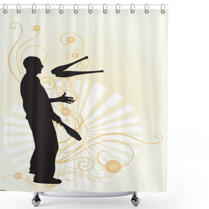 Personality  Juggler Shower Curtains