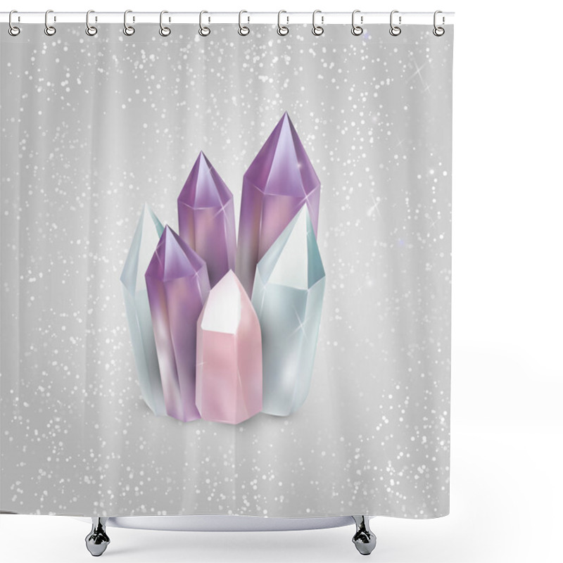 Personality  Vector Illustration Of Crystals. Shower Curtains