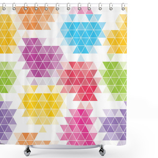 Personality  Hexagons In Rainbow Colors Shower Curtains