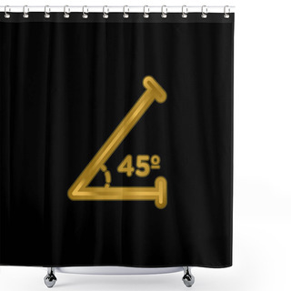 Personality  Acute Angle Of 45 Degrees Gold Plated Metalic Icon Or Logo Vector Shower Curtains