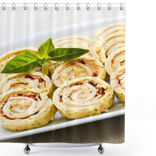Personality  Mini Sandwich Spiral Roll Appetizers Shower Curtains