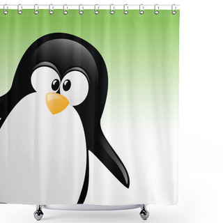 Personality  Penguin Illustration Shower Curtains