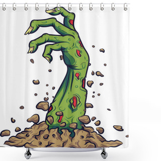 Personality  Cartoon Zombie Hand Out Of The Ground Shower Curtains