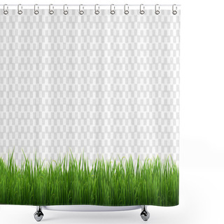 Personality  Green Grass Border Isolated Transparent Background Shower Curtains
