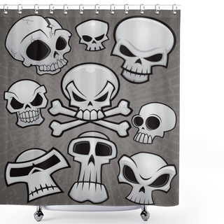 Personality  Cartoon Skull Collection Shower Curtains