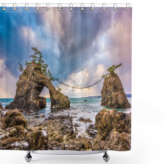 Personality  Sacred Rocks In Japan Shower Curtains