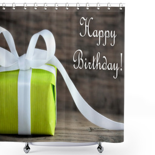 Personality  Green Gift With Happy Birthday Shower Curtains
