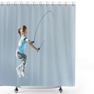 Personality  Girl With Skipping Rope Shower Curtains