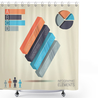 Personality  Steps Process Arrows. Vector  Illustration  Shower Curtains