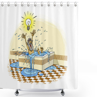 Personality  Archimedes Bathes In The Bathroom, At This Time He Gets An Idea Shower Curtains