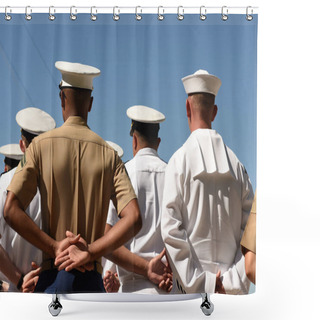 Personality  US Navy Sailors From The Back. US Navy Army. Shower Curtains
