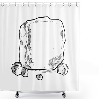 Personality  Sketchy Stone Shower Curtains