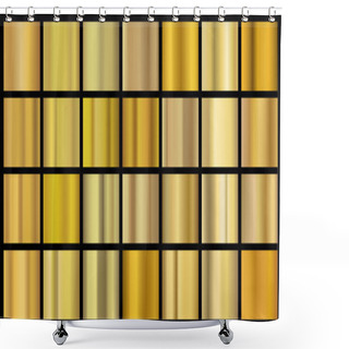 Personality  Golden Gradients. Shiny Metal Texture For Banner And Background, Yellow Metal Brass Foil. Vector Realistic Copper Border And Frame Texture Shower Curtains