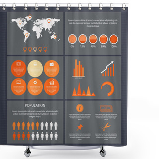 Personality  Business Infographic Elements Vector Illustration Shower Curtains