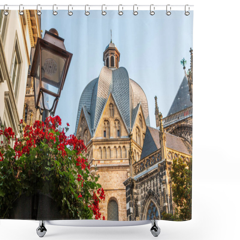 Personality  Aachen Cathedral In A Special Perspective At Sunrise Shower Curtains