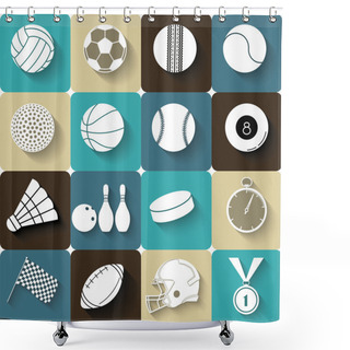Personality  Sport Icons - Vector Illustration Shower Curtains
