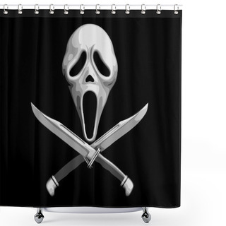 Personality  Scream Scary Knife Shower Curtains