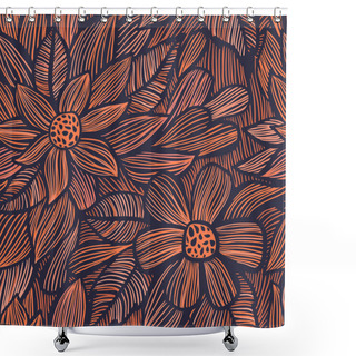 Personality  Seamless Texture With Flowers Shower Curtains