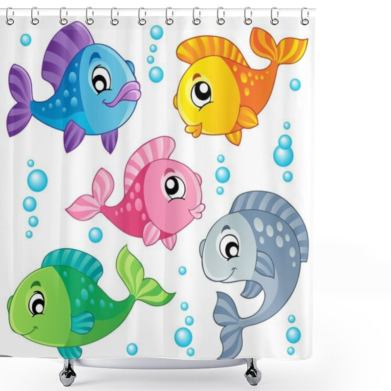 Personality  Various cute fishes collection 3 shower curtains