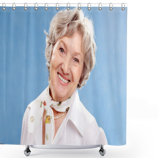 Personality  Grey-haired Woman Shower Curtains