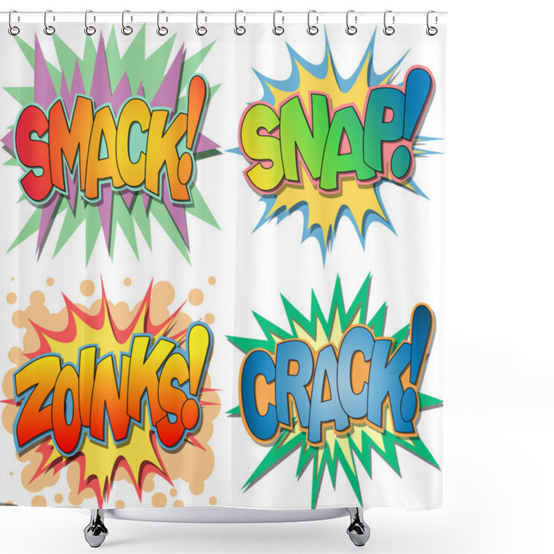 Personality  Comic Book Illustrations shower curtains