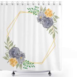 Personality  Watercolor Rustic Purple Rose Flower Frame Shower Curtains