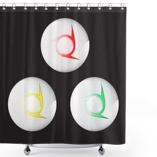Personality  Vector Buttons,  Vector Illustration  Shower Curtains
