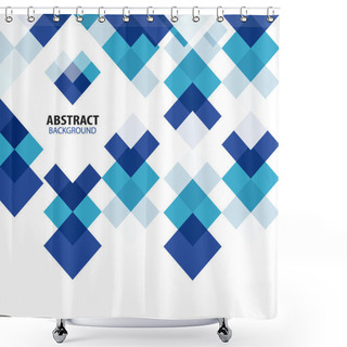 Personality  Square Blue Geometrical Abstract Background Shower Curtains
