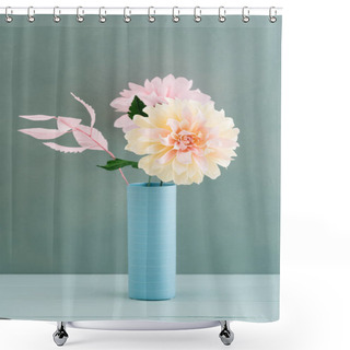 Personality  Two Paper Dahlias Shower Curtains