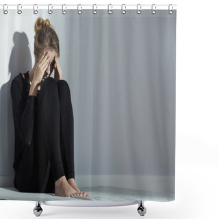 Personality  Despair Female With Weight Phobia Shower Curtains