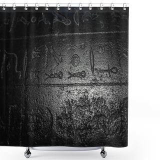 Personality  Ancient Egyptian Writing, Egyptian Hieroglyphs, Wall Inscriptions Shower Curtains