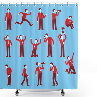 Personality  Businessman Set Shower Curtains