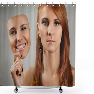 Personality  Two Faces Shower Curtains