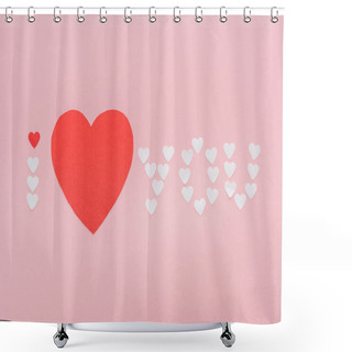 Personality  Background With 'i Love You' Lettering Made Of Paper Hearts Isolated On Pink, St Valentines Day Concept Shower Curtains