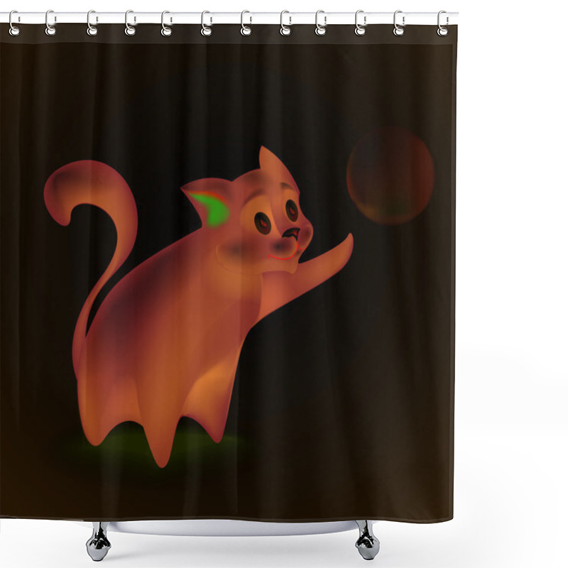 Personality  Cute Vector Cat Vector Illustration  Shower Curtains