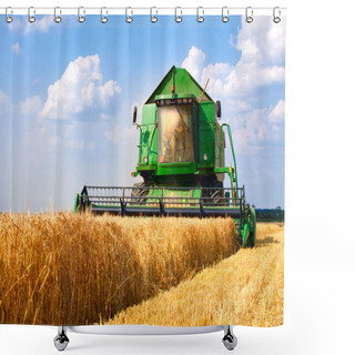 Personality  Combine Harvester Shower Curtains