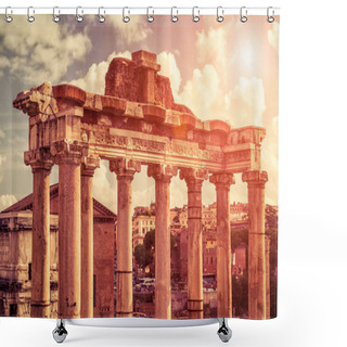 Personality  Ruins Of Temple Of Saturn At The Roman Forum In Rome Shower Curtains