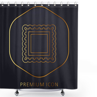 Personality  Border For Frame Pictures Golden Line Premium Logo Or Icon Shower Curtains