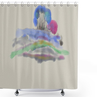 Personality  Watercolor Background, Nature, Stains, Spray, Paint, Abstract Shower Curtains