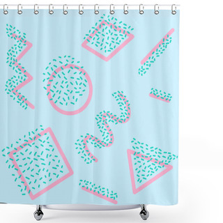Personality  Memphis Background With Abstract Shapes Shower Curtains