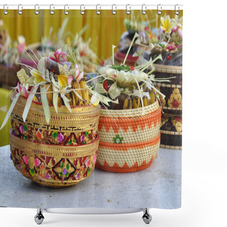 Personality  Offerings At The Nyepi Ceremony Of Indonesian Hindus Shower Curtains