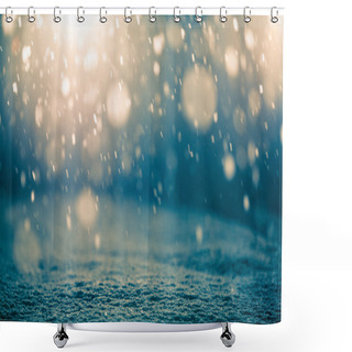 Personality  Snowing At Night And Backlight Shower Curtains