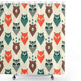 Personality  Wild Animals Seamless Pattern Shower Curtains