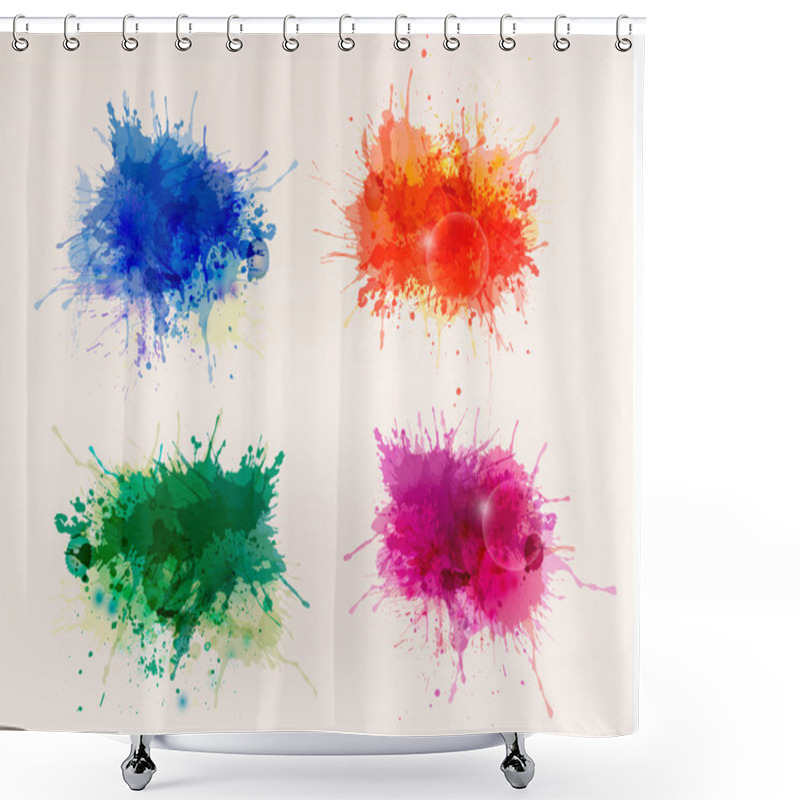 Personality  Collection of colorful abstract watercolor backgrounds shower curtains