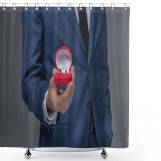 Personality  Man Holding Jewelry  Shower Curtains