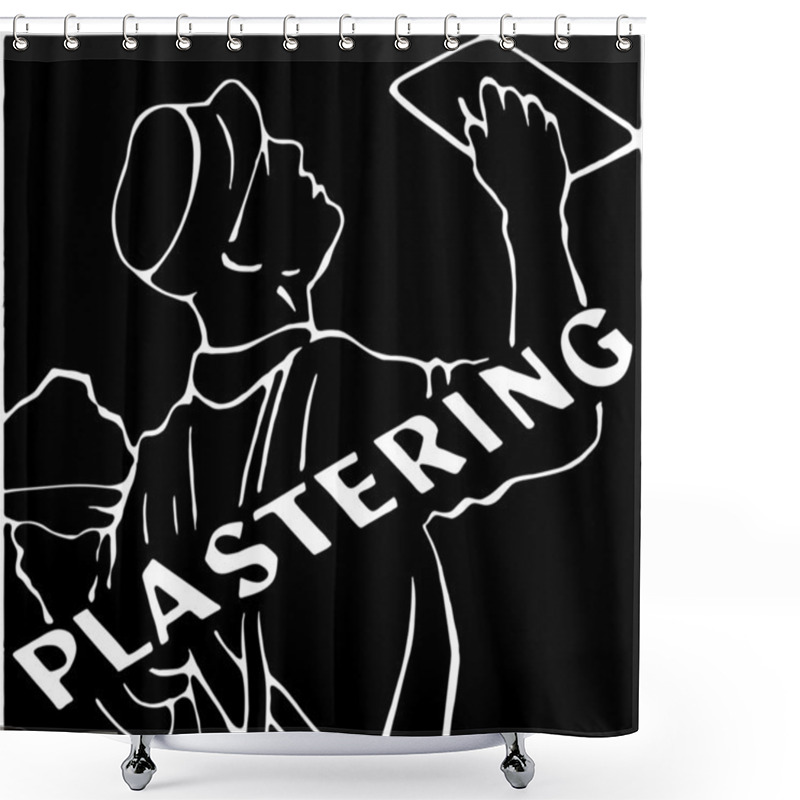 Personality  Plastering Shower Curtains