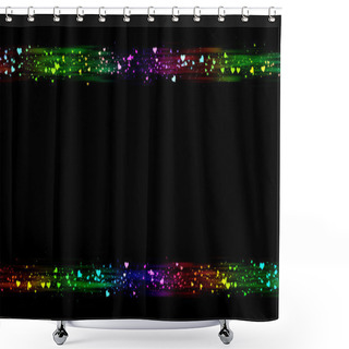 Personality  Rainbow Hearts Border Shower Curtains