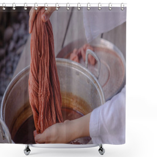 Personality  Hand Dyeing Fabrics Made From Natural Dyes Shower Curtains