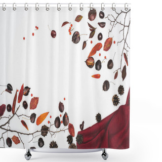 Personality  Autumn Leaves And Fabric Shower Curtains
