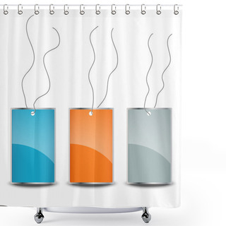 Personality  Vector Blank Price Tags Shower Curtains